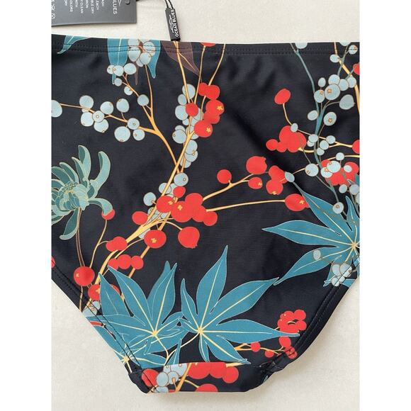 Ocean Blues Swim Bikini Bottom Multicolor Floral Swimwear - Picture 6 of 9